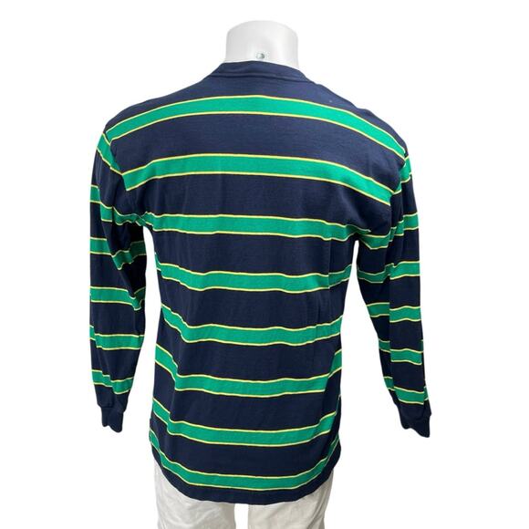 Aritzia Tna Men's Blue Green Striped Cotton Long Sleeve Tee T-Shirt Top Size XS - Picture 2 of 4